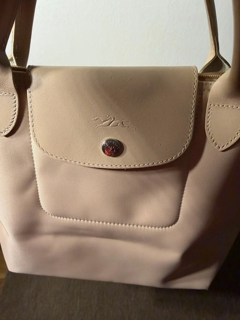 Longchamp Beige Leather Le Pliage Cuir Tote with Pouch - Picture 6 of 11